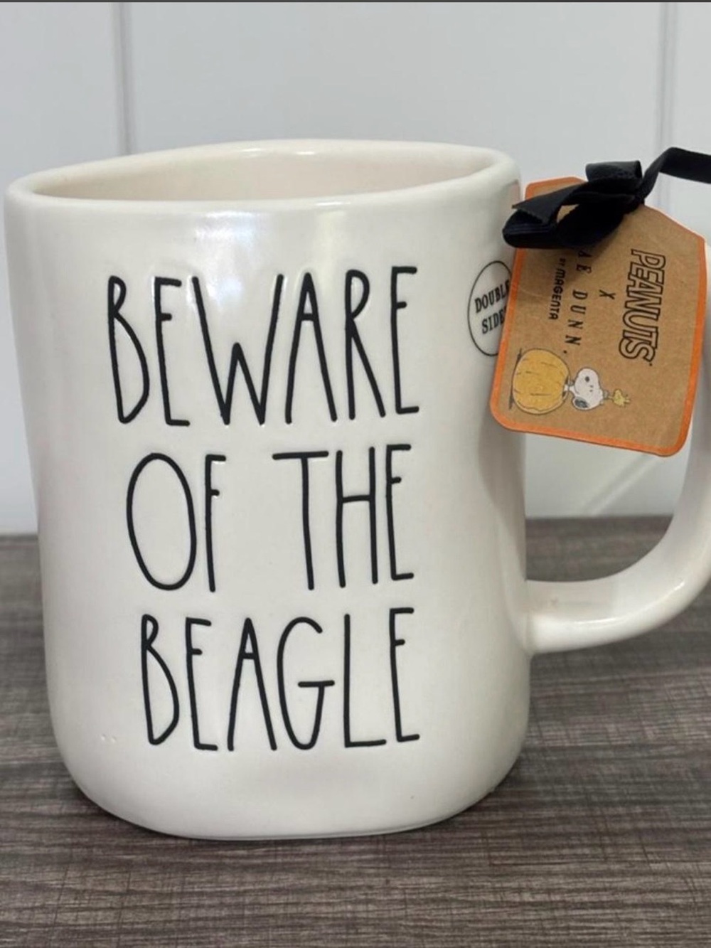 NWT Peanuts x Rae Dunn "Beware of the Beagle" Ceramic Mug